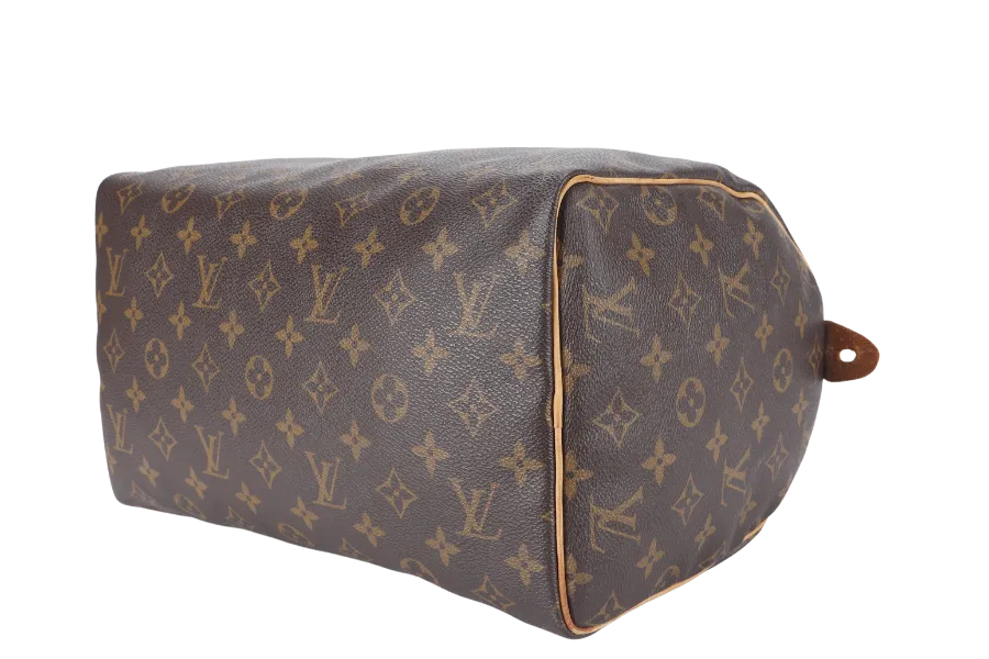 LOUIS VUITTON SPEEDY 30 MONOGRAM CANVAS GOLD HARDWARE WITH PADLOCK & KEYS
