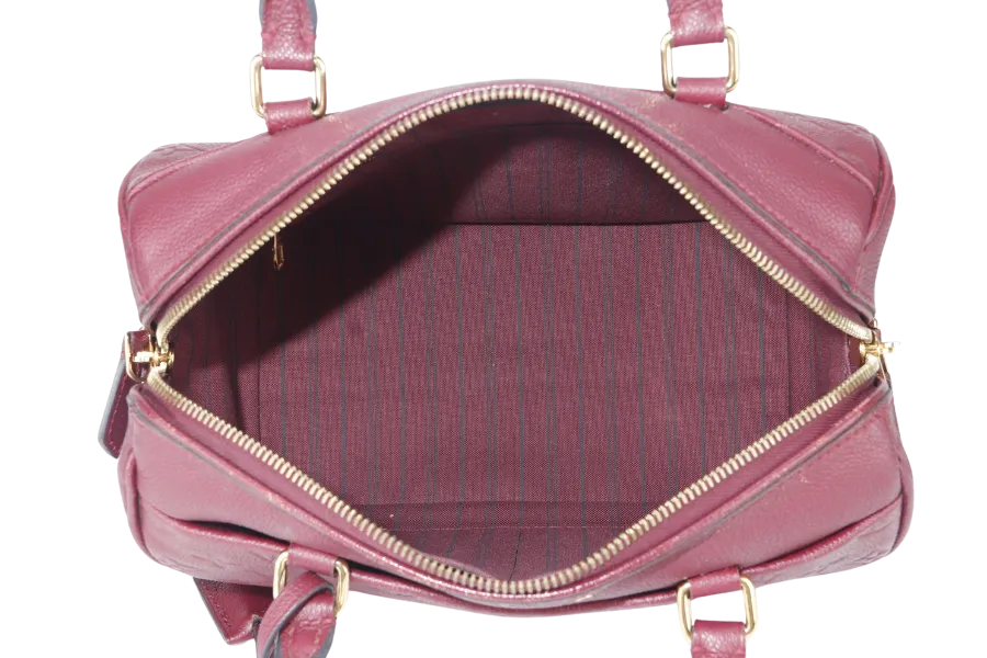LOUIS VUITTON SPEEDY BANDOULIERE 25 (M44145) BURGUNDY MONOGRAM EMPREINTE GOLD HARDWARE WITH STRAPS, LOCK AND KEYS