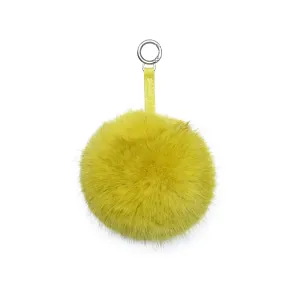 Luxurious Antique Moss Faux-Fur Bag Charm - 12cm Ball Size