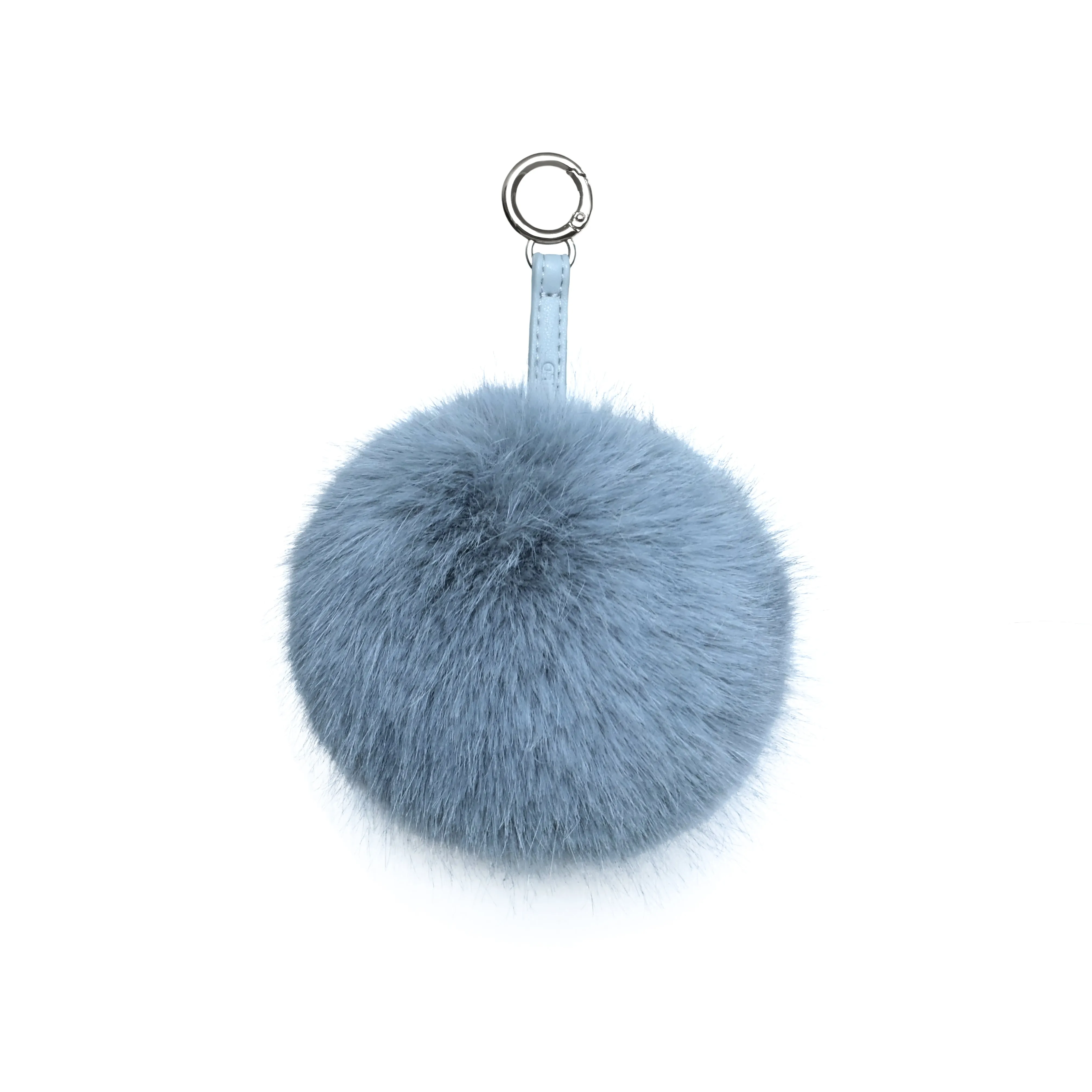 Luxurious Antique Moss Faux-Fur Bag Charm - 12cm Ball Size