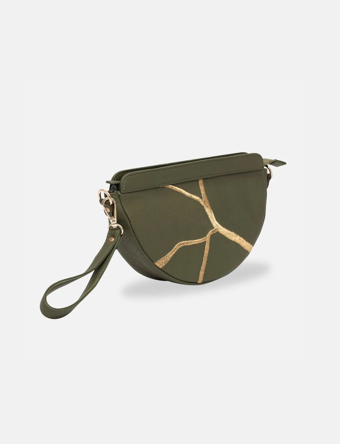 Maeve Crescent Wristlet Olive
