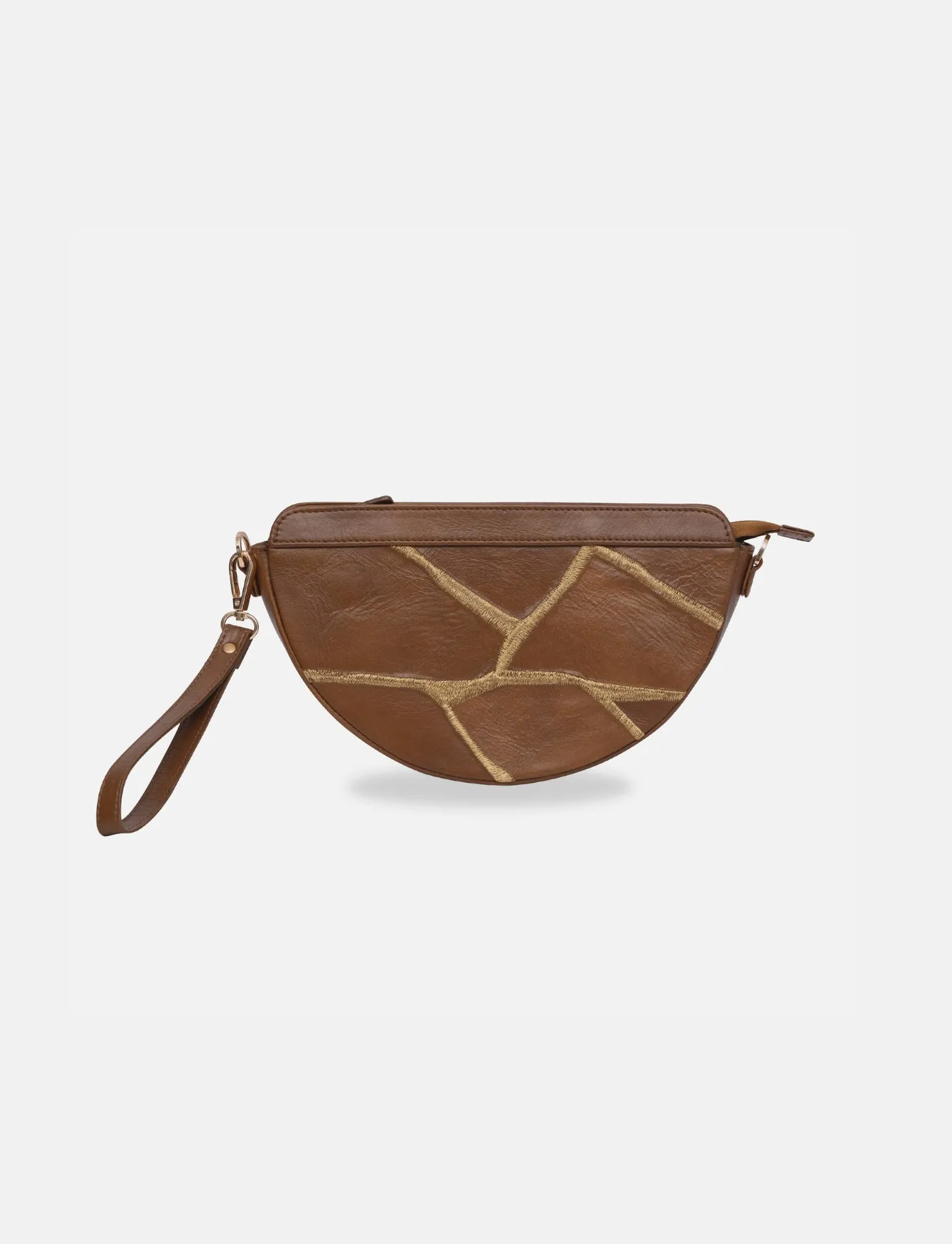 Maeve Crescent Wristlet Tan