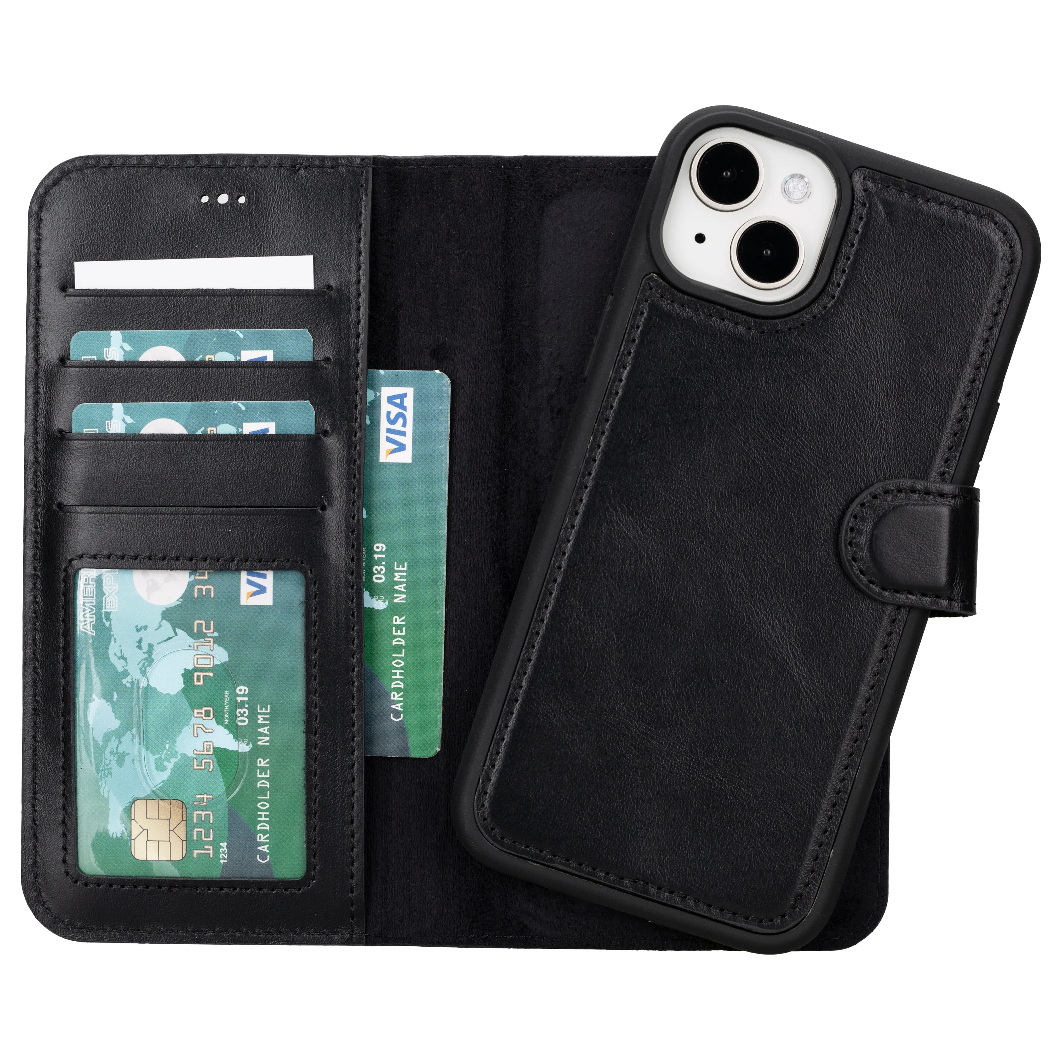 Magic  Detachable Genuine Leather Case