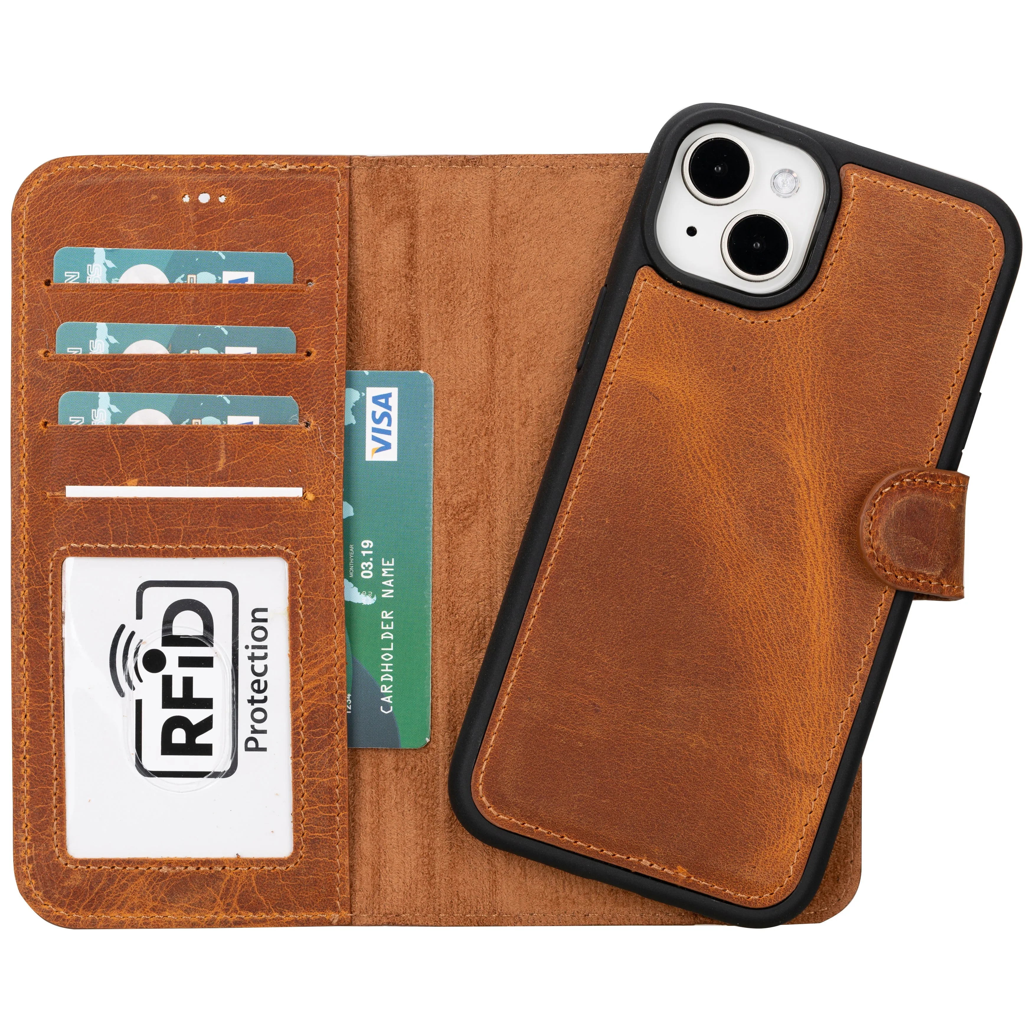 Magic  Detachable Genuine Leather Case