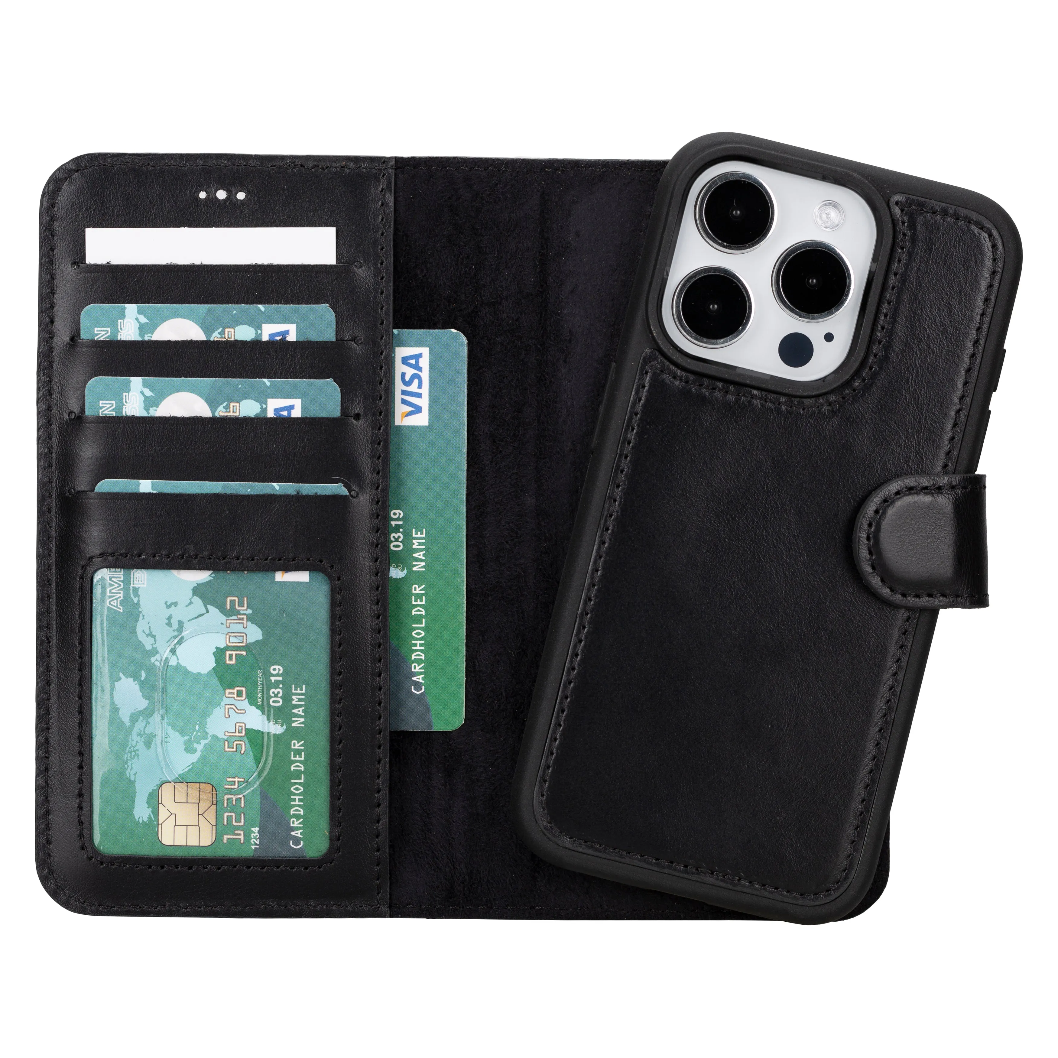 Magic  Detachable Genuine Leather Case