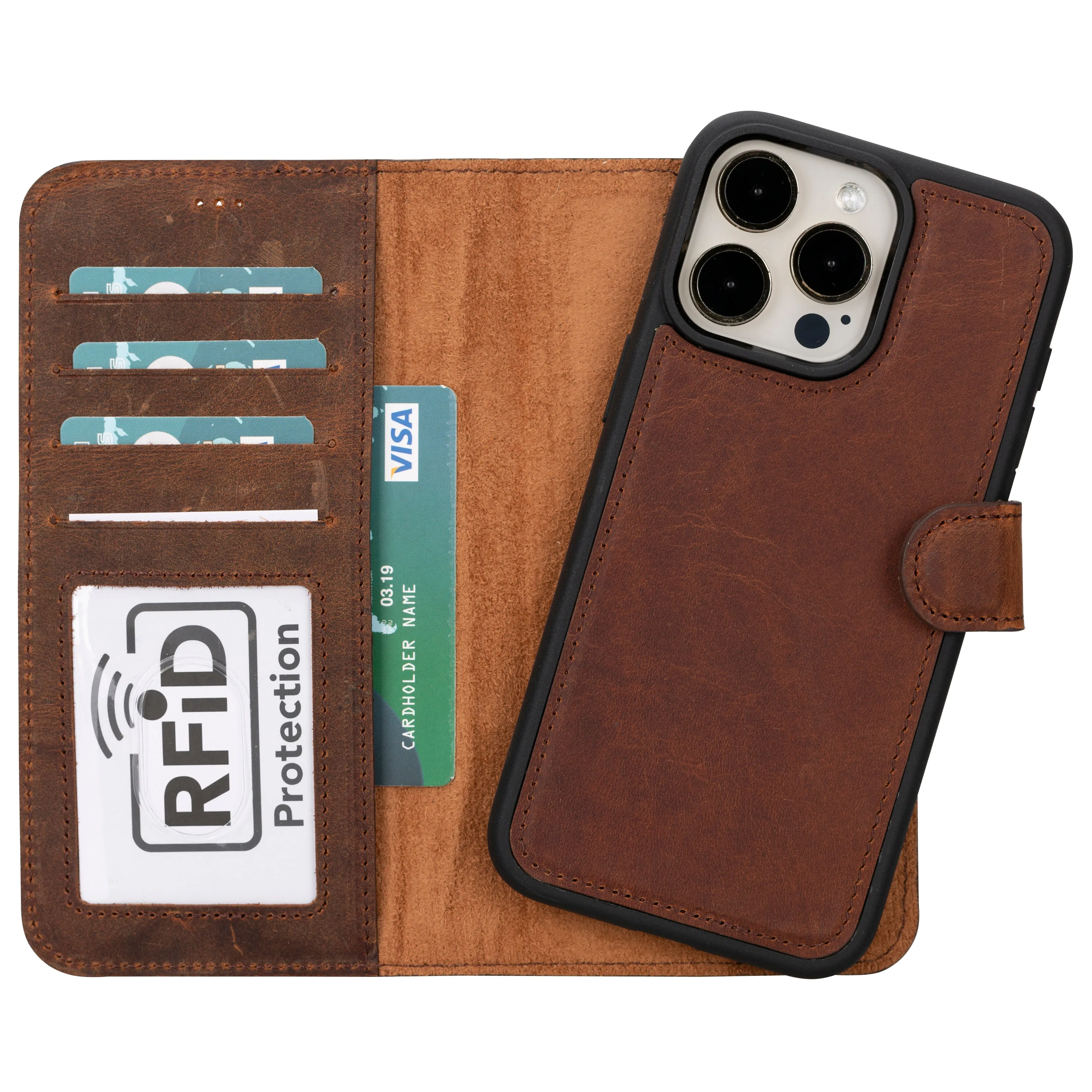 Magic  Detachable Genuine Leather Case