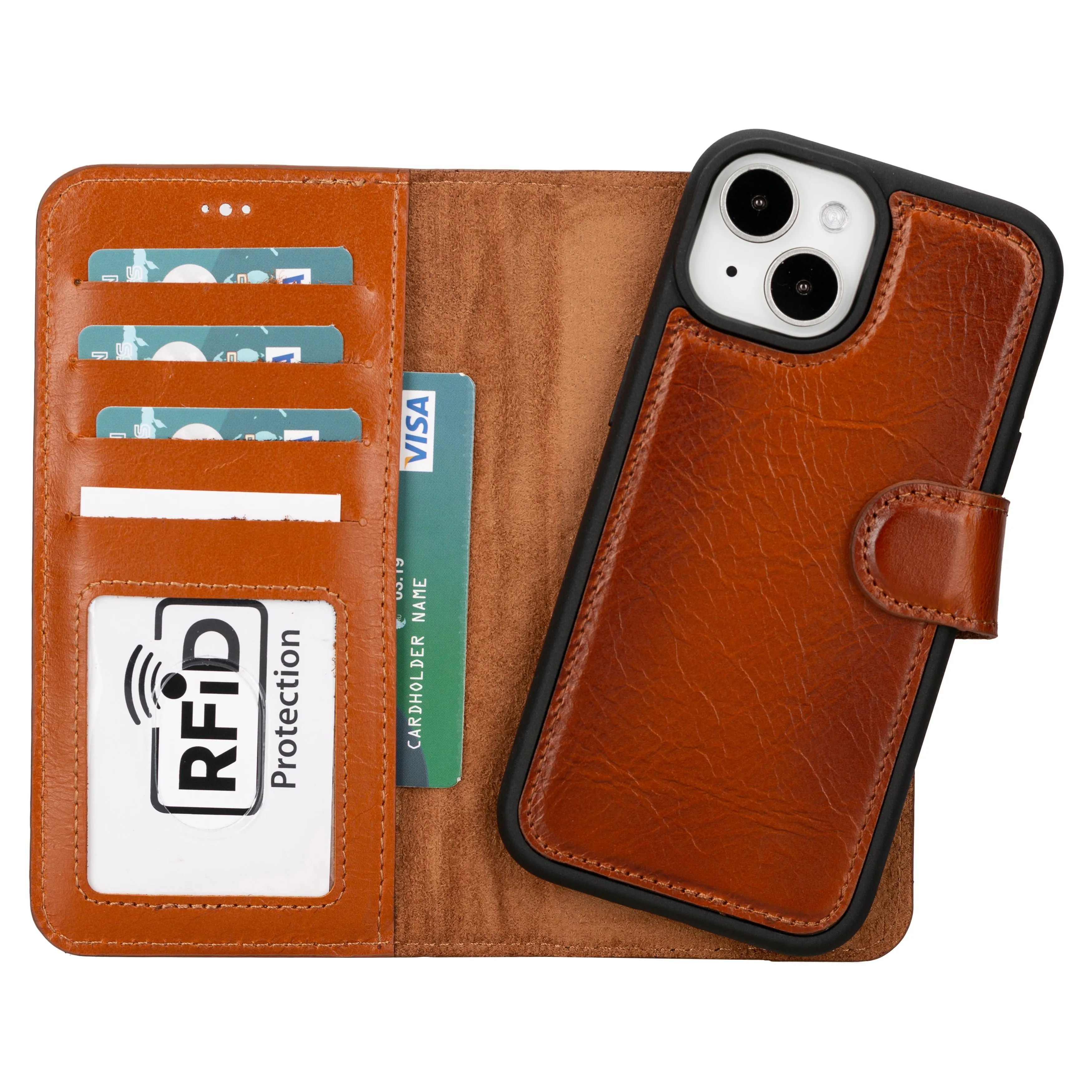 Magic  Detachable Genuine Leather Case