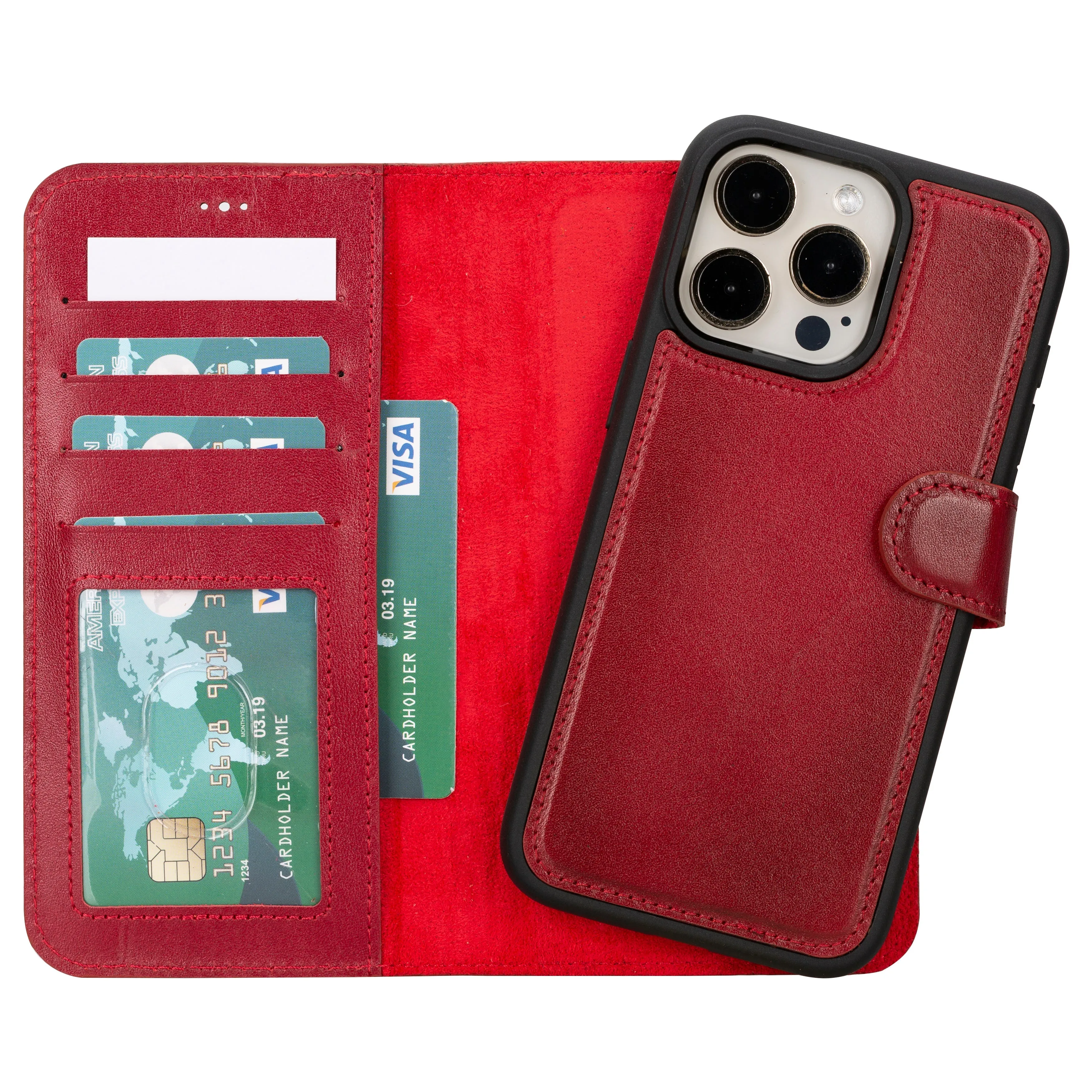 Magic  Detachable Genuine Leather Case
