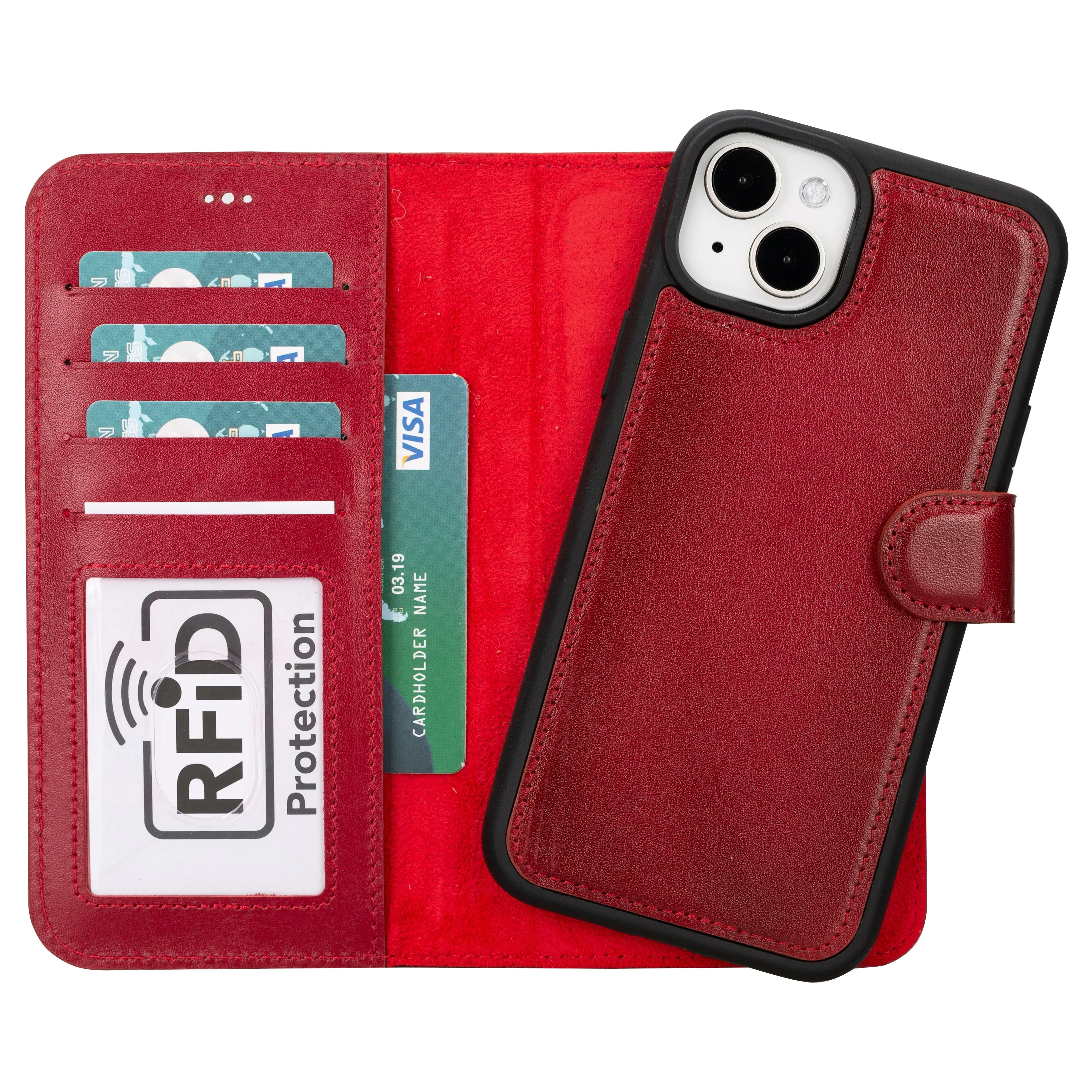 Magic  Detachable Genuine Leather Case