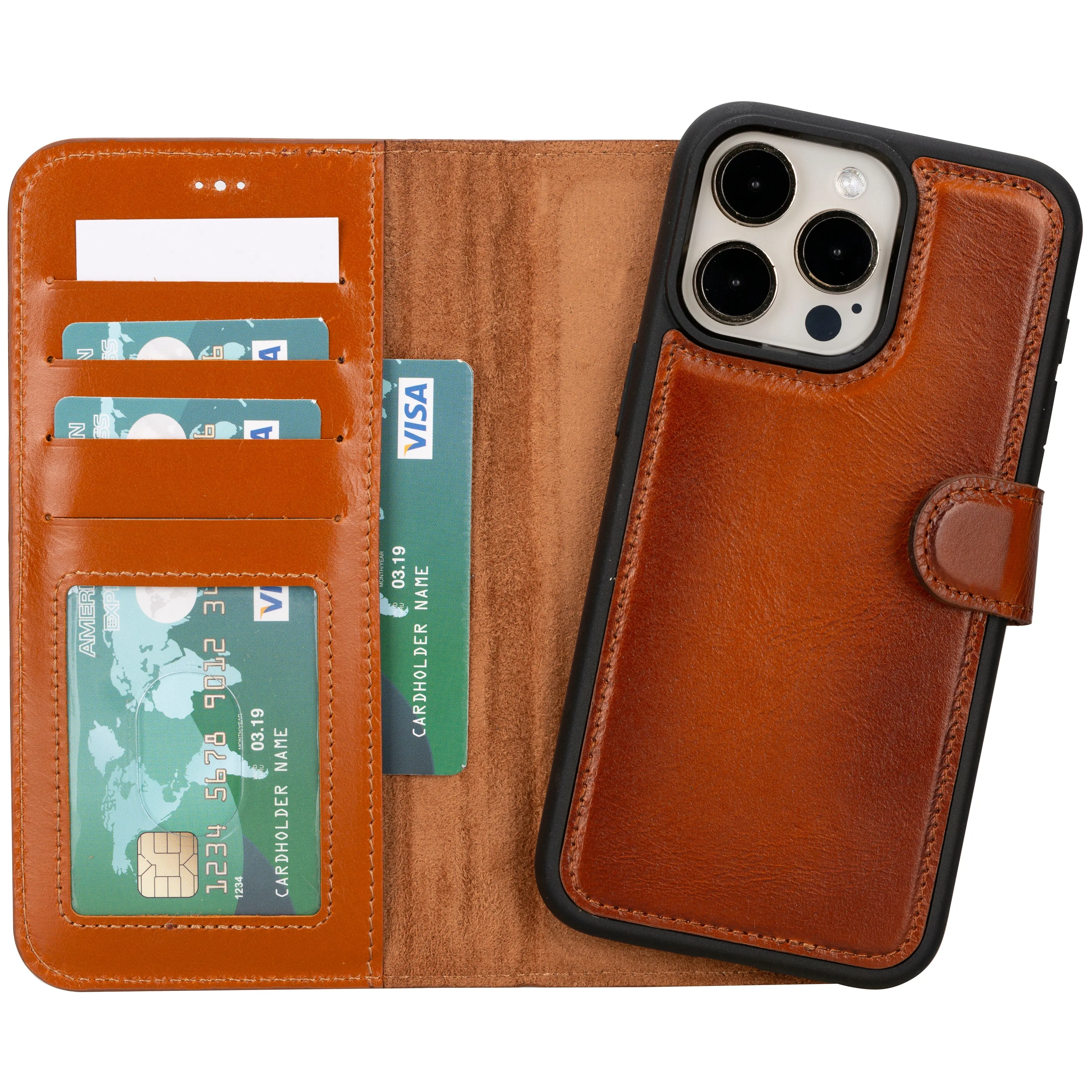 Magic  Detachable Genuine Leather Case