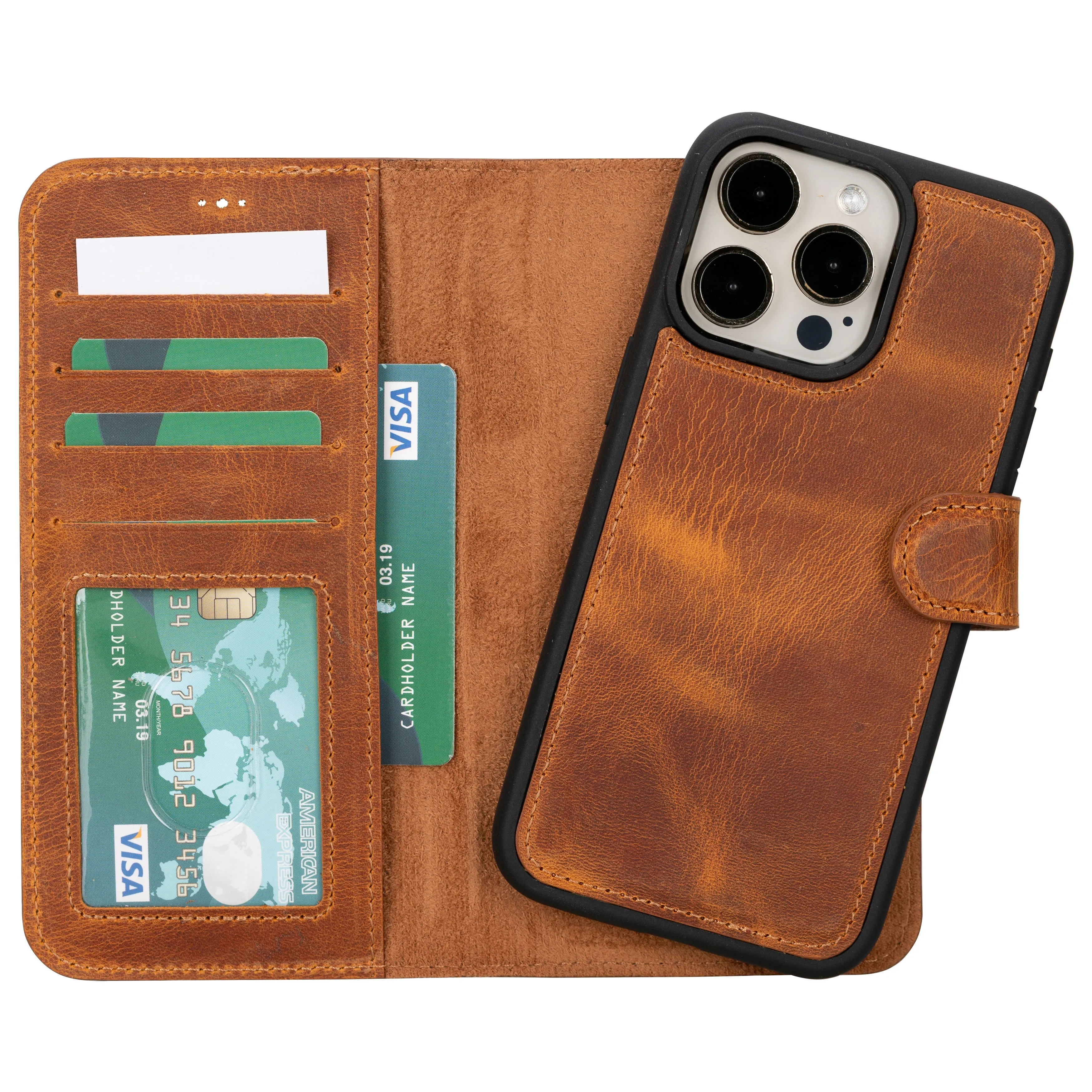 Magic  Detachable Genuine Leather Case