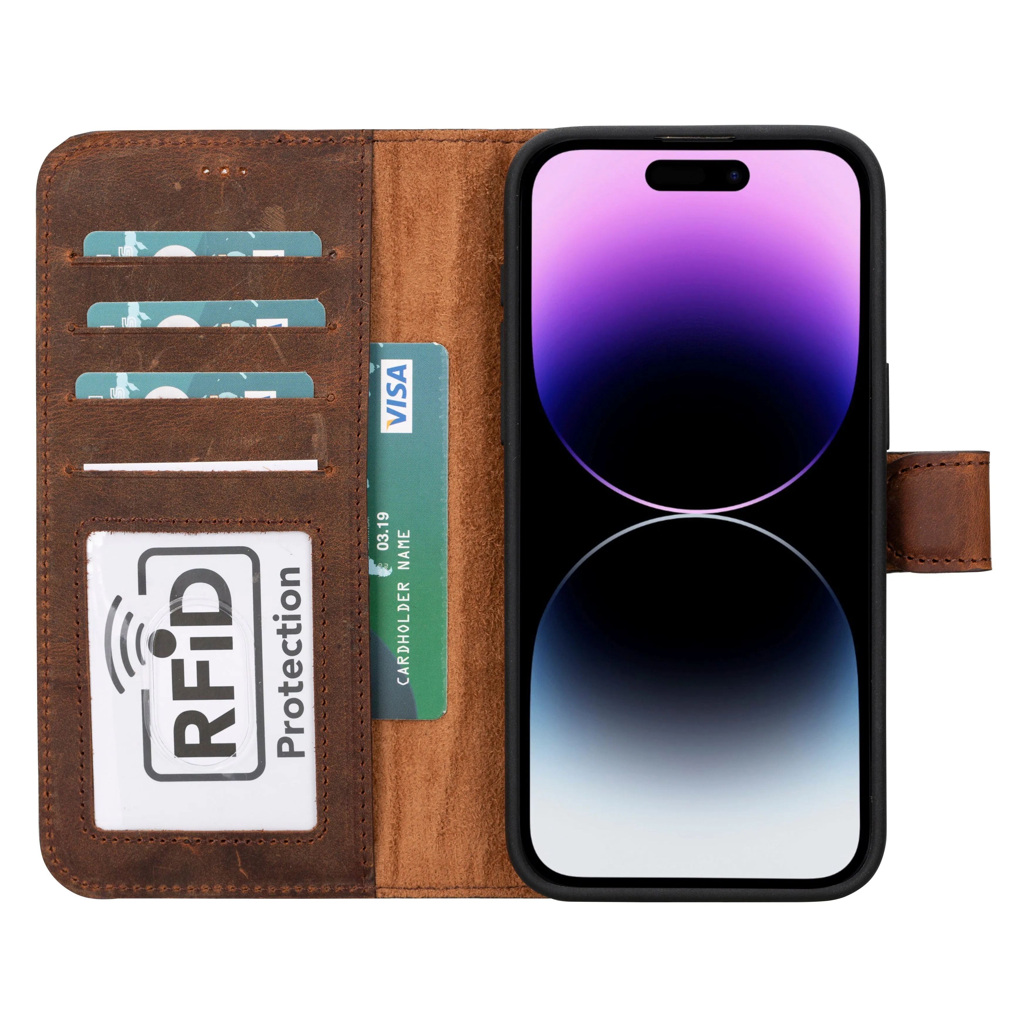 Magic  Detachable Genuine Leather Case