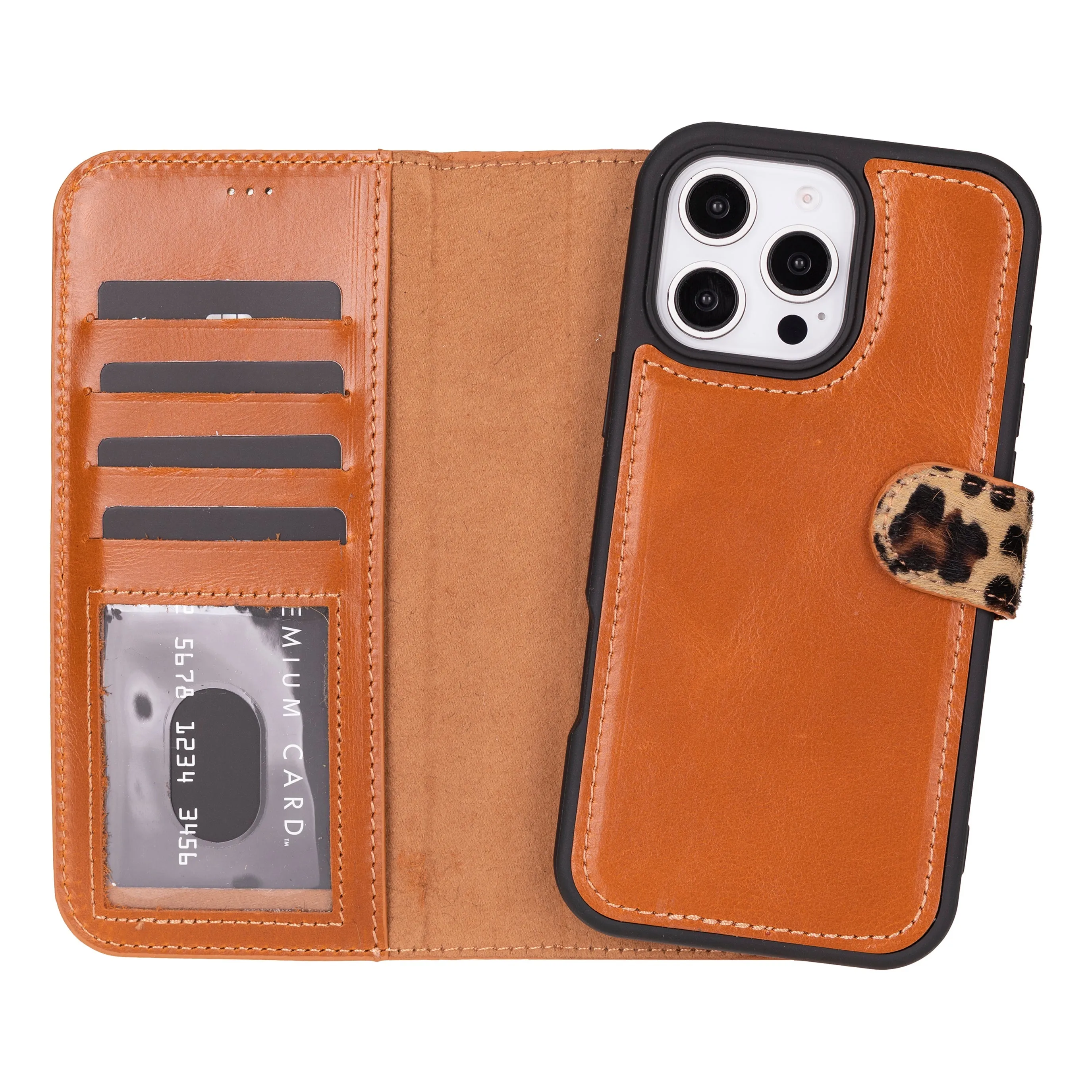 Magic  Detachable Genuine Leather Case