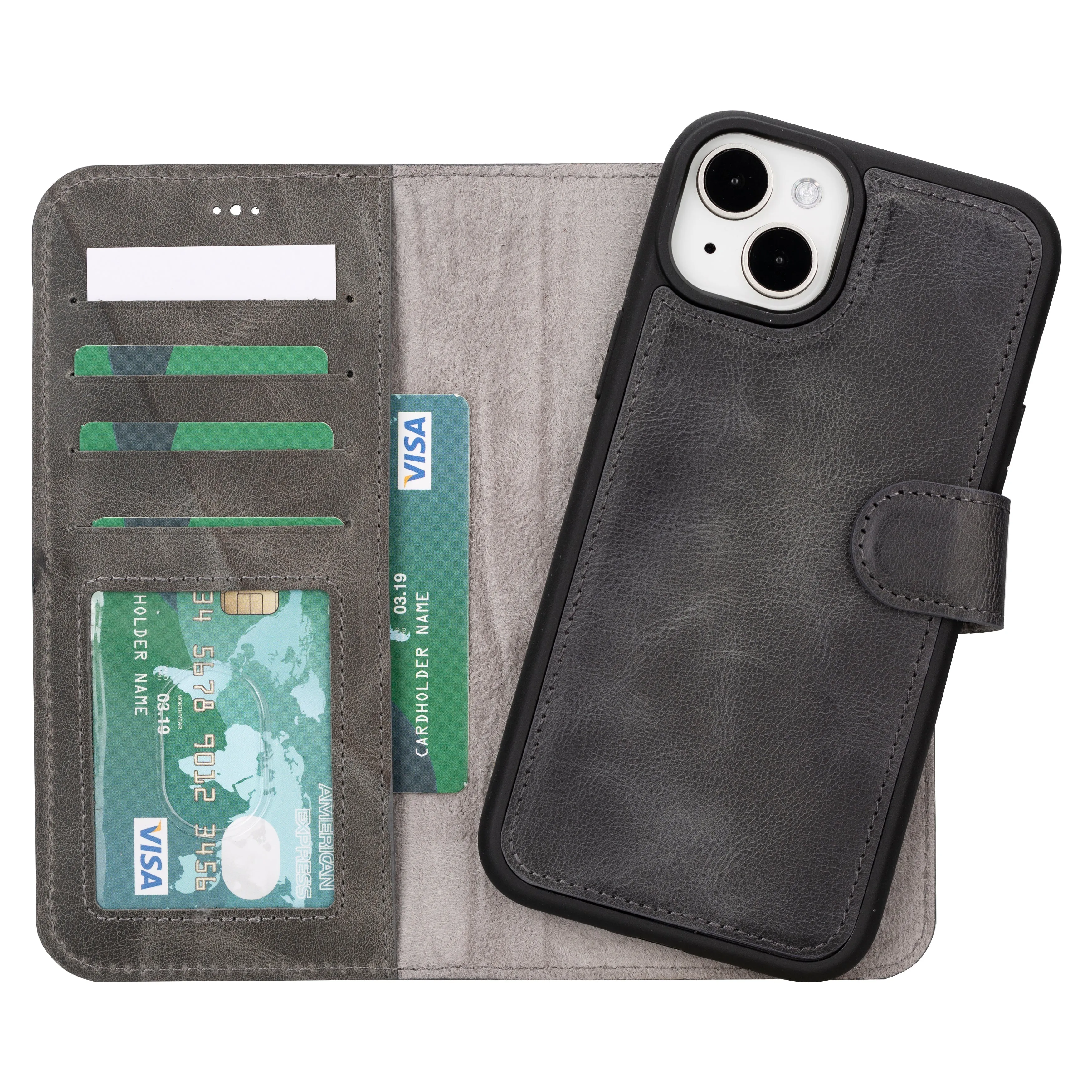 Magic  Detachable Genuine Leather Case