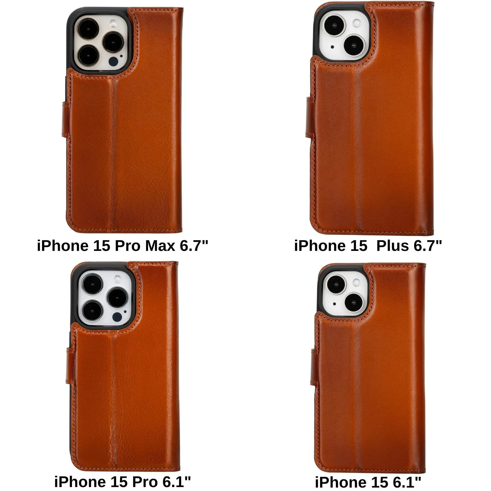 Magic iPhone 15 Series Detachable Genuine Leather Case / MW