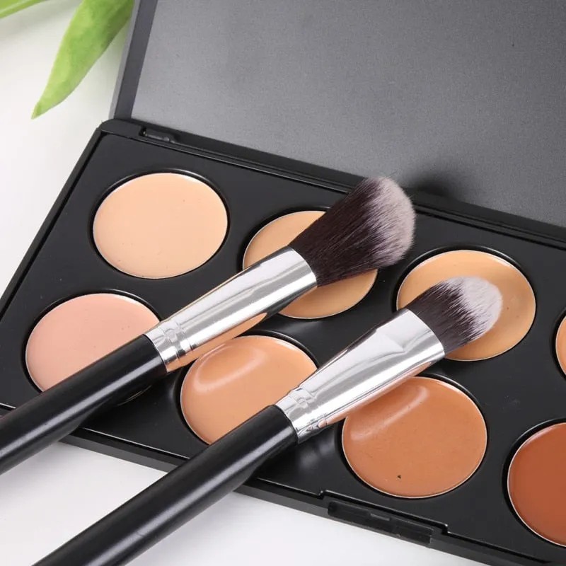 Makeup Brushes 12 PCS Set in Leather Cup Holder Case