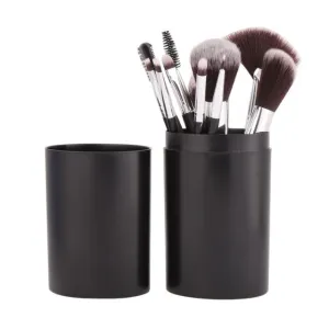 Makeup Brushes 12 PCS Set in Leather Cup Holder Case