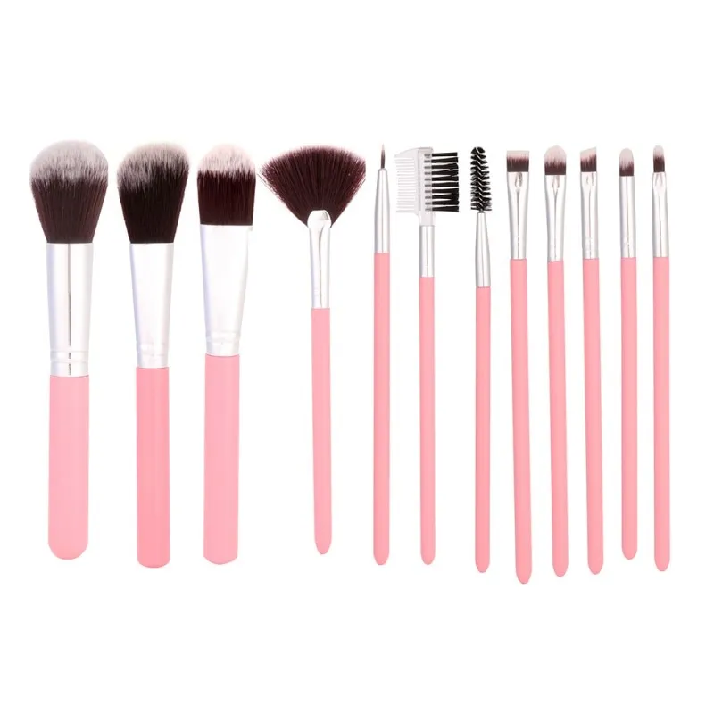 Makeup Brushes 12 PCS Set in Leather Cup Holder Case