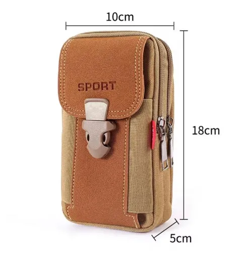 Man Phones Belt Pouch Cell phone Keys Cigarettes Wallet Large Capacity Waist Pack Tactical Duty Belt Backpack Card Holder Fits Phones up to 6.8inch