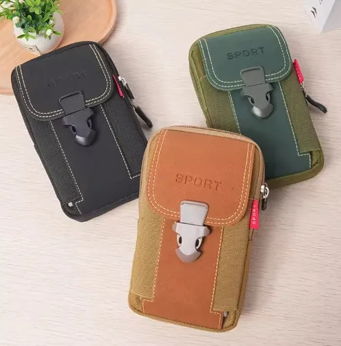 Man Phones Belt Pouch Cell phone Keys Cigarettes Wallet Large Capacity Waist Pack Tactical Duty Belt Backpack Card Holder Fits Phones up to 6.8inch