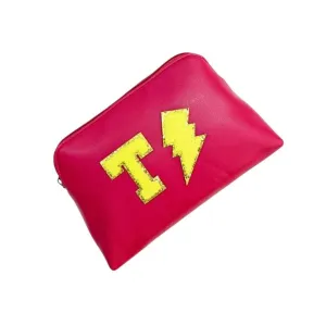 Maroon Multipurpose Pouch with single Pocket | PU Leather Pouch with Motifs