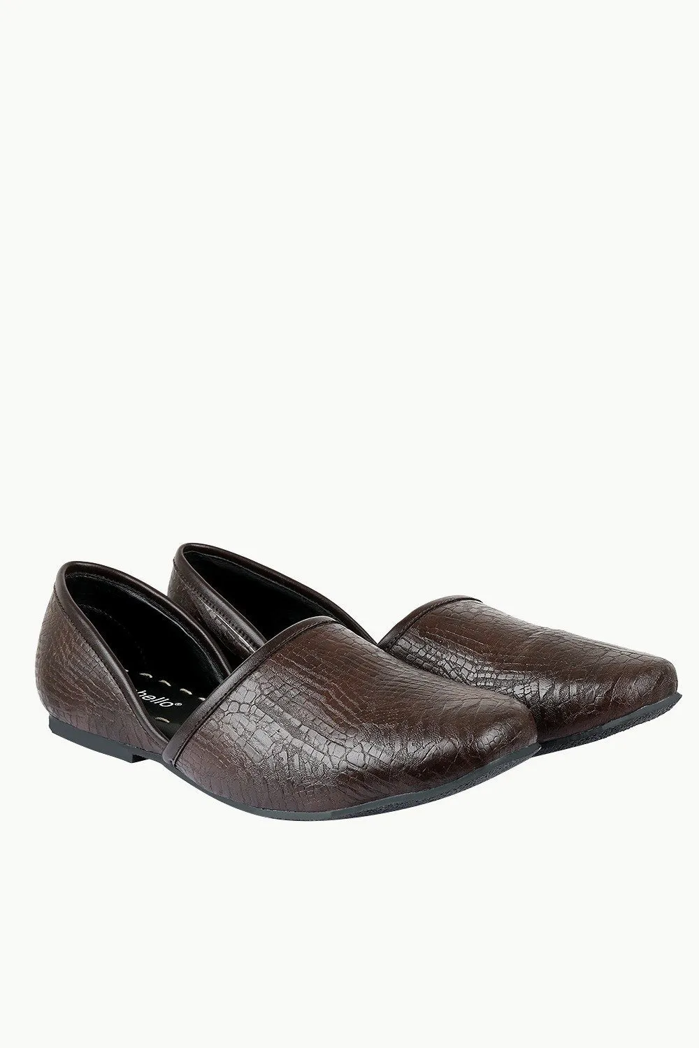 Men's Faux Leather Brown Juttis