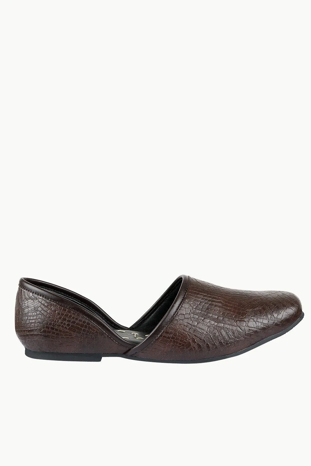 Men's Faux Leather Brown Juttis