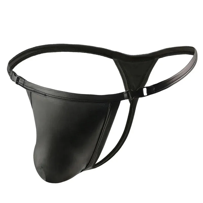 Men’s PU Leather Lust Snap Thong