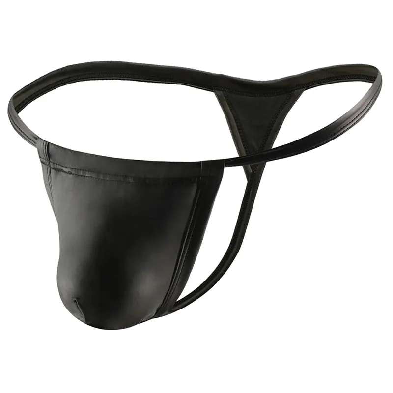 Men’s PU Leather Lust Snap Thong