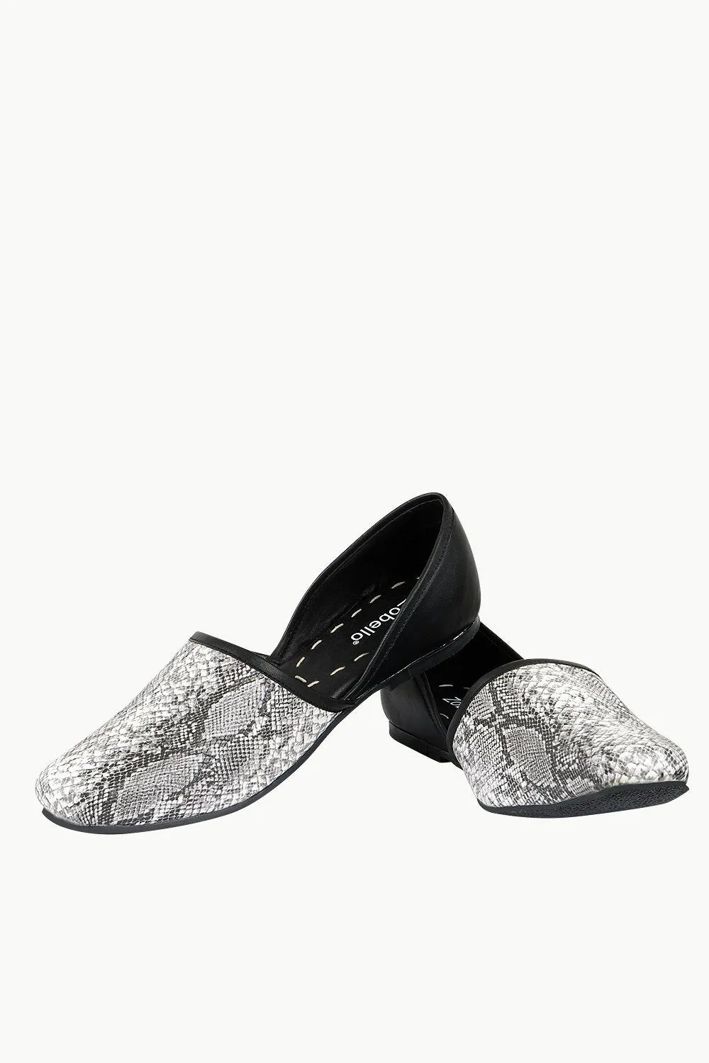 Men's Snake Pattern Faux Leather Juttis