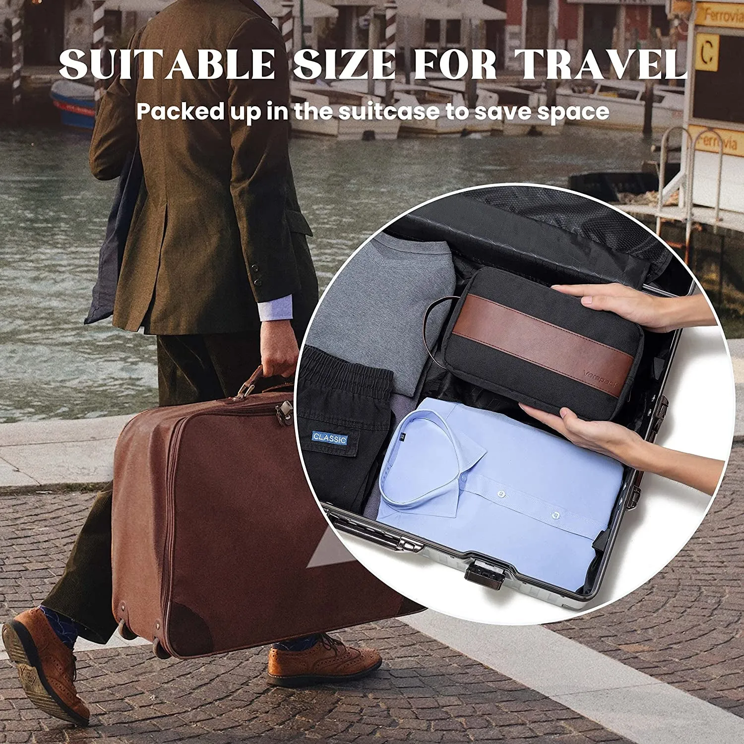 Mens Travel Toiletry Bag Waterproof Lightweight Toiletries Bag