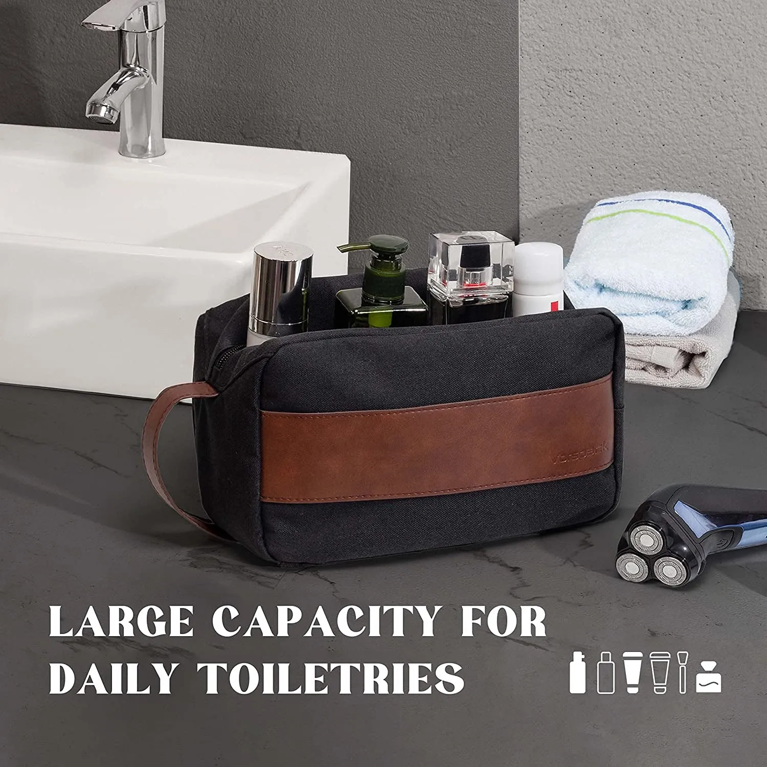 Mens Travel Toiletry Bag Waterproof Lightweight Toiletries Bag