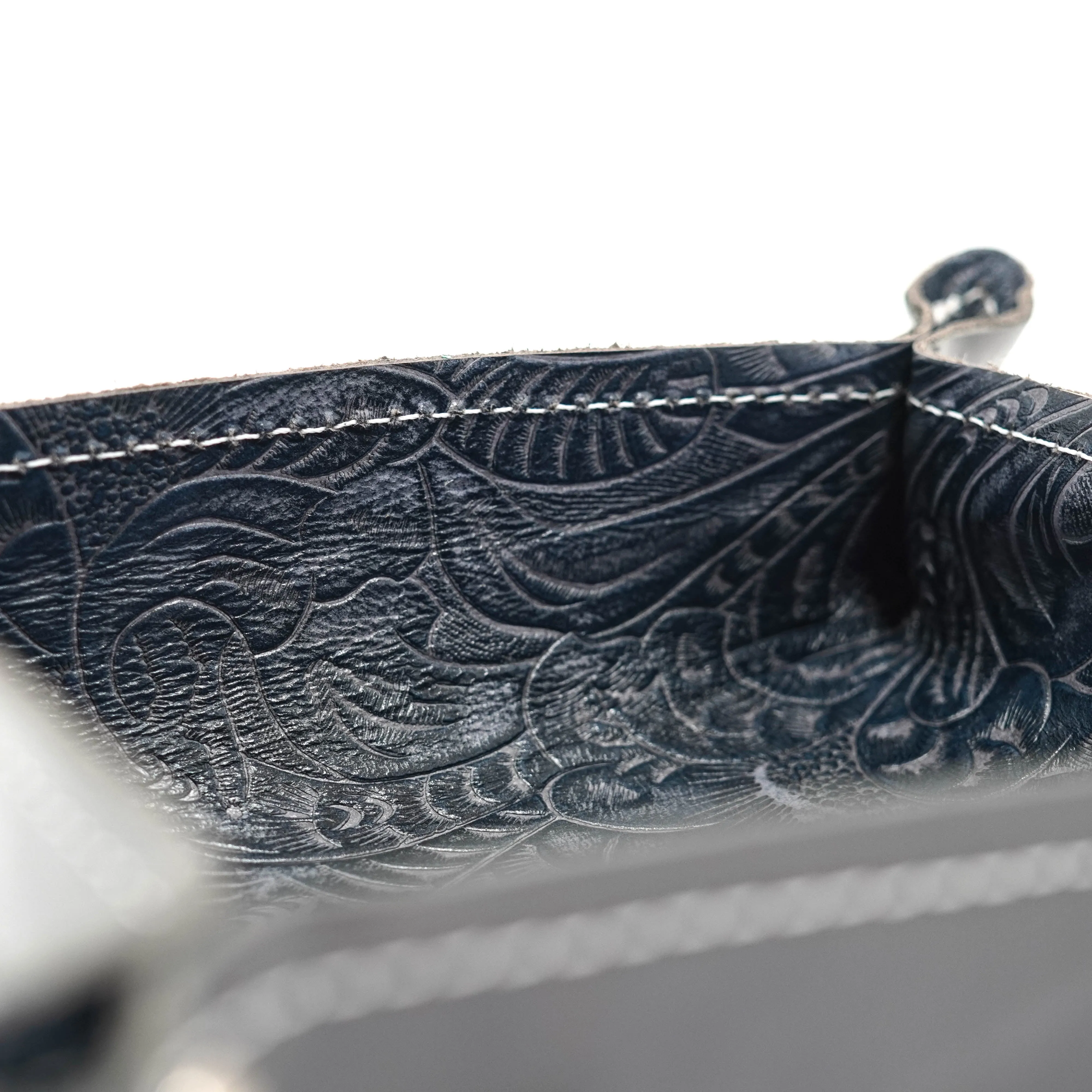 Mini Tray - Glossed Lead Leather w/ Blue Jean Tool