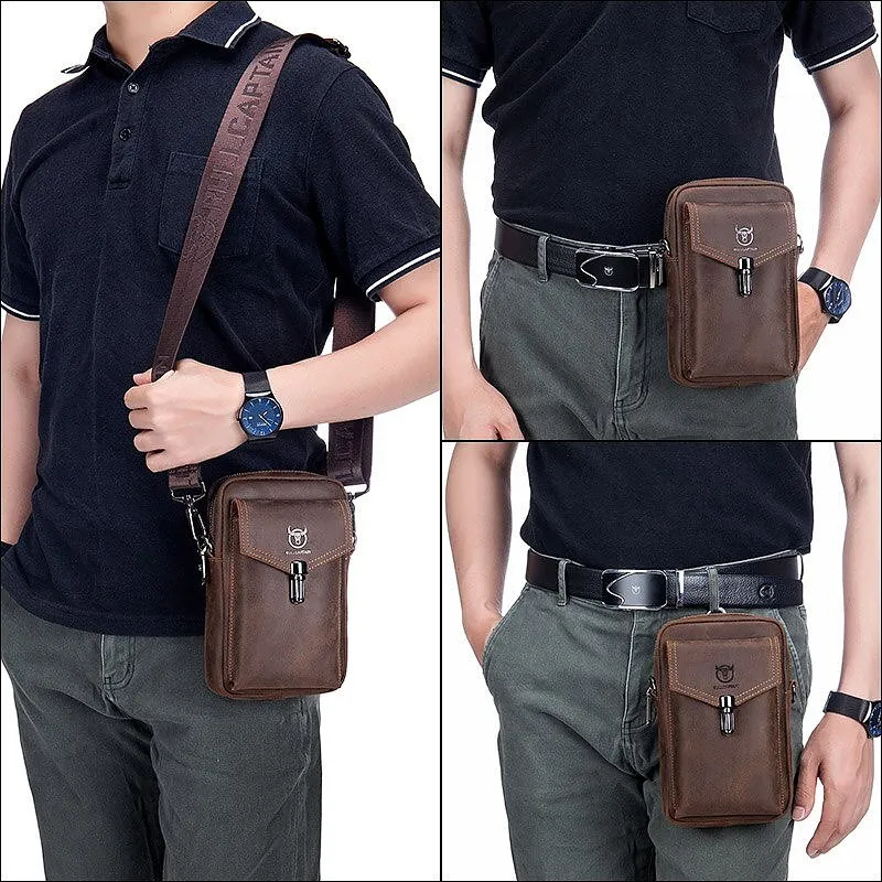 Mobile Phone Bag Male 7-inch Cowhide Leather Bag