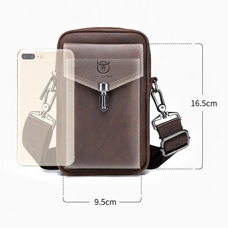 Mobile Phone Bag Male 7-inch Cowhide Leather Bag
