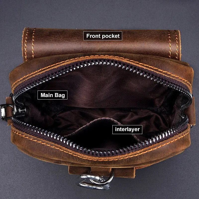 Mobile Phone Bag Male 7-inch Cowhide Leather Bag