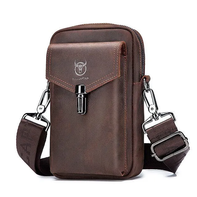 Mobile Phone Bag Male 7-inch Cowhide Leather Bag