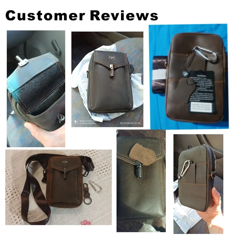 Mobile Phone Bag Male 7-inch Cowhide Leather Bag
