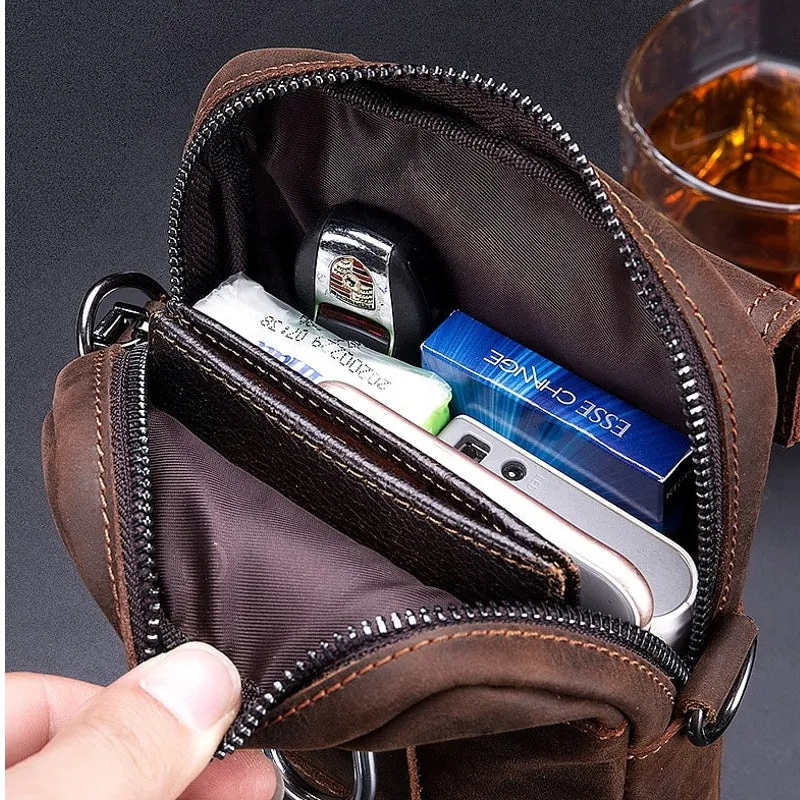 Mobile Phone Bag Male 7-inch Cowhide Leather Bag