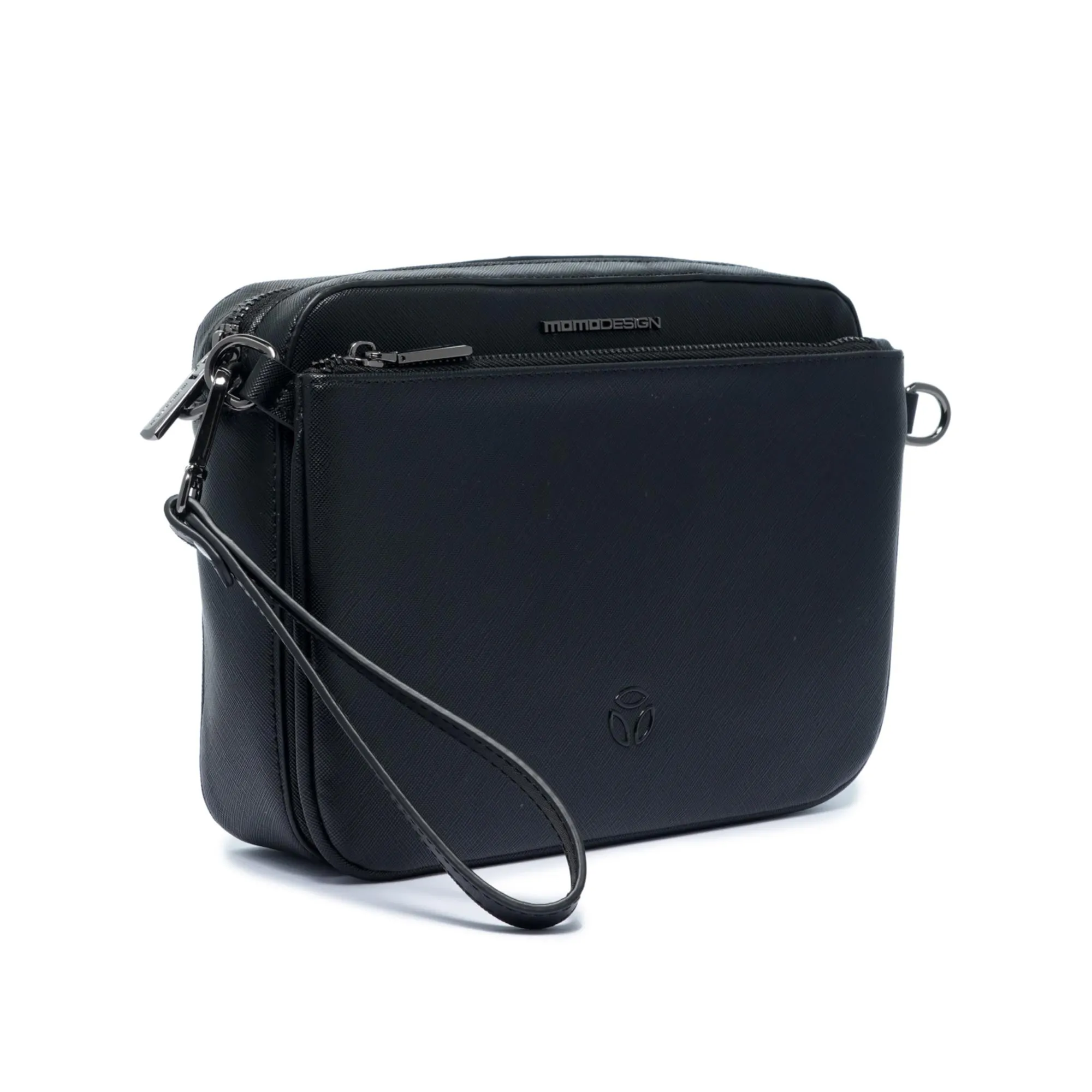 Momodesign Tracolla Piccola e Pouch work saffiano nera
