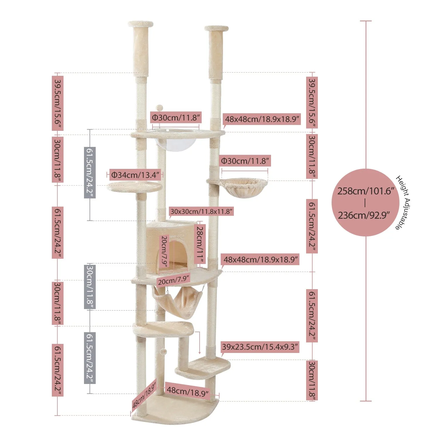 Multi-Level Cat Sisal Tower
