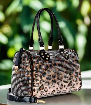 NEW ARRIVAL Rhinestone Covered Locked Satchel Handbag