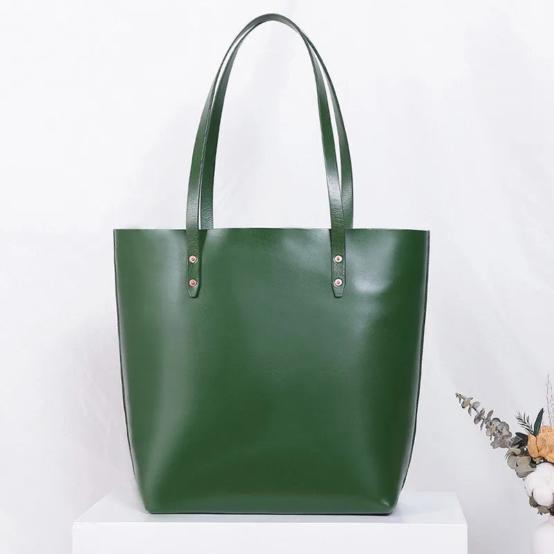 New Tote Bag, Vegetable Tanned Leather, Multifunctional Portable Shoulder Bag, Large-Capacity Leather Handbag