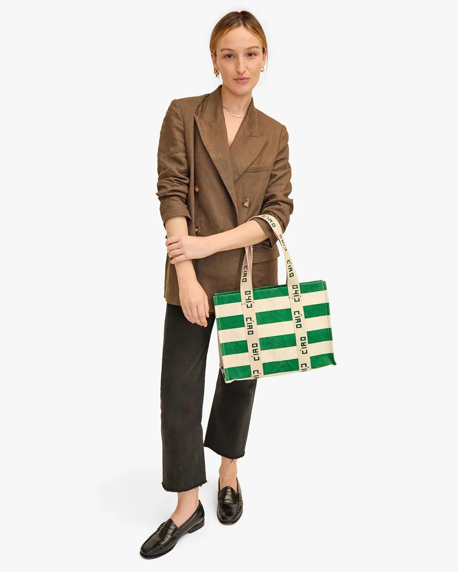 Noemie in Palm green and natural Canvas