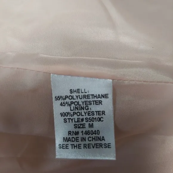 NWOT Signature 8  of Los Angeles Faux Leather Moto Jacket Champagne Color