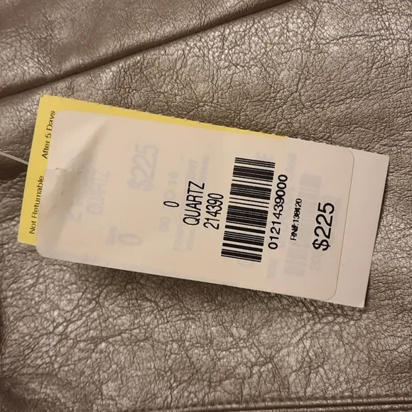 NWT, Etcetera Quartz Metallic Faux Leather Skirt