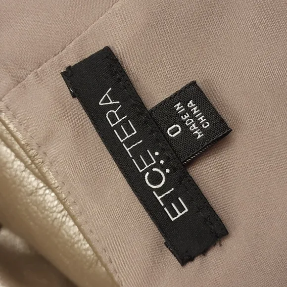 NWT, Etcetera Quartz Metallic Faux Leather Skirt