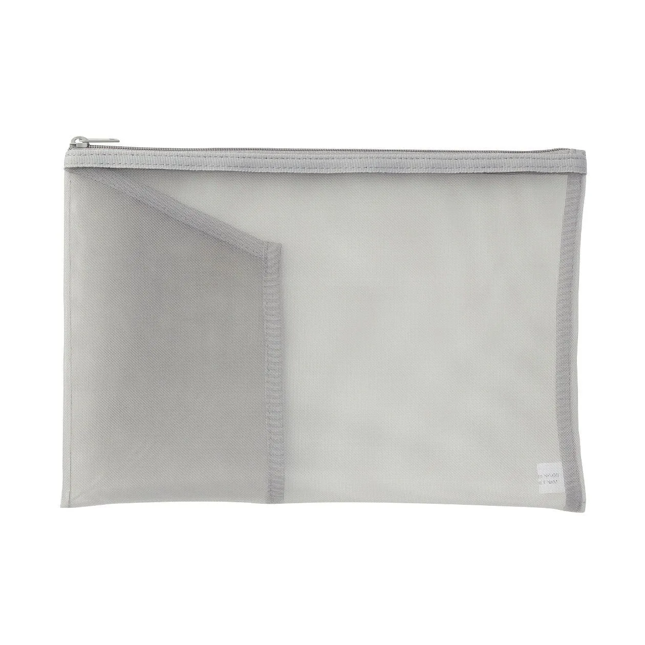 NYLON POUCH WITH POCKET GREY A5