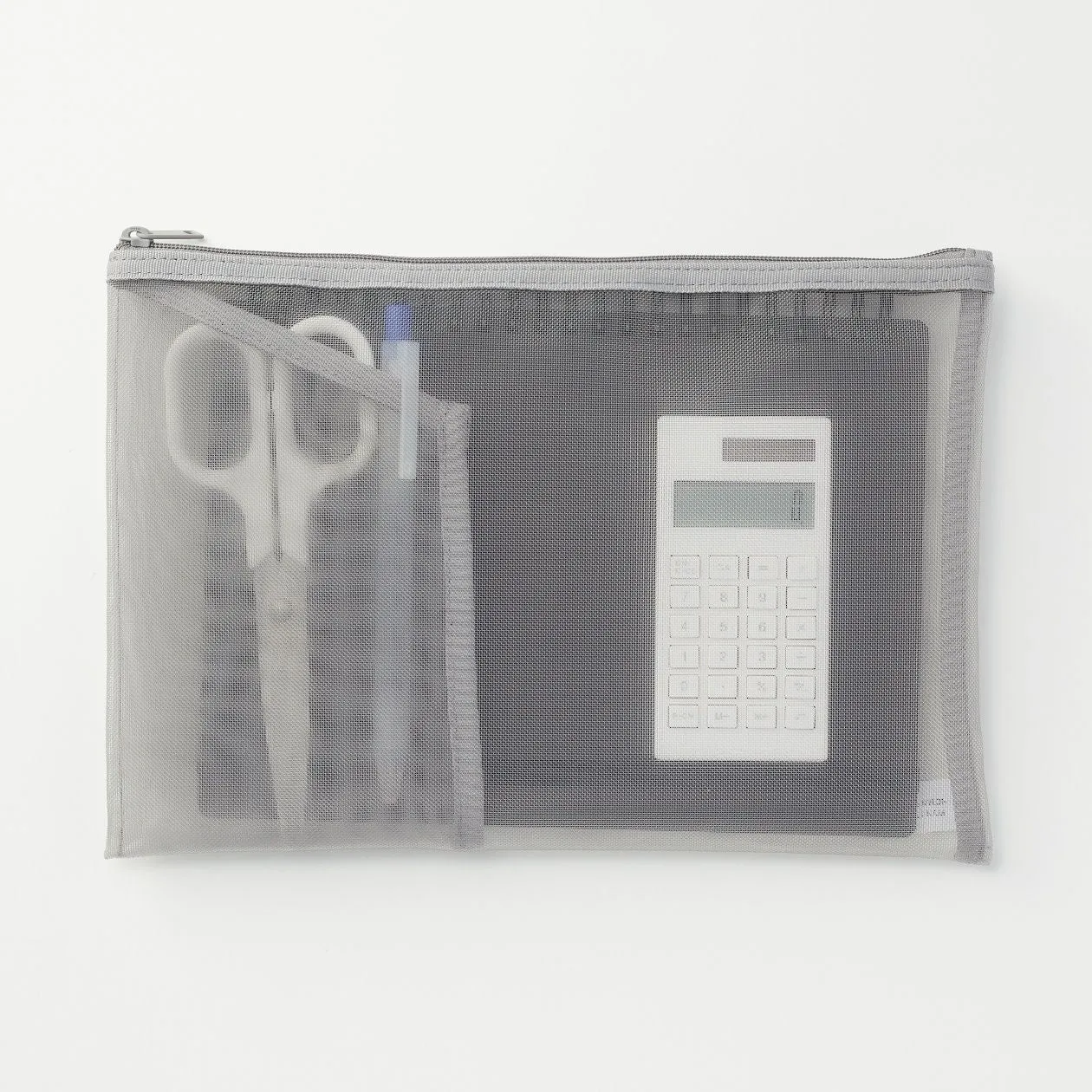 NYLON POUCH WITH POCKET GREY A5