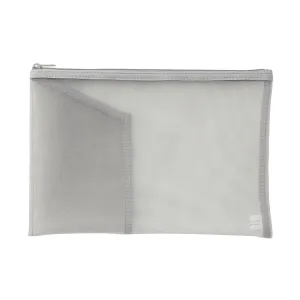 NYLON POUCH WITH POCKET GREY A5